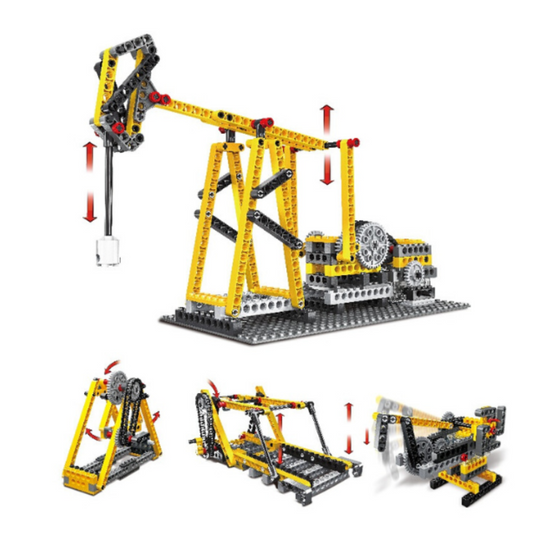 WANGE 1406 Power Machinery – 178-Piece STEM Beam Pump, Bridge & Pirate Ship Set