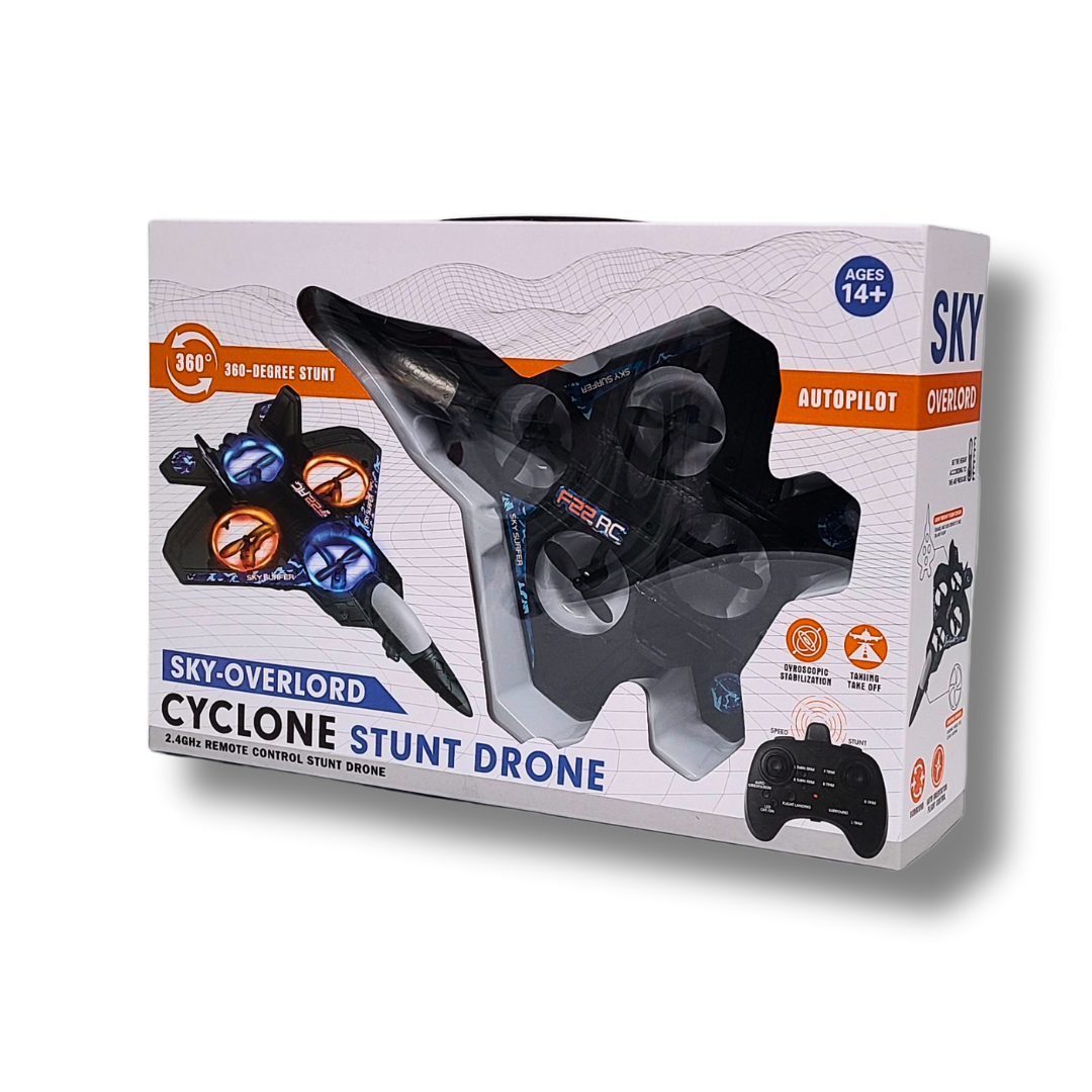 Sky-Overlord Cyclone Stunt Drone – 2.4GHz RC Airplane with 360° Flips and Vertical Takeoff