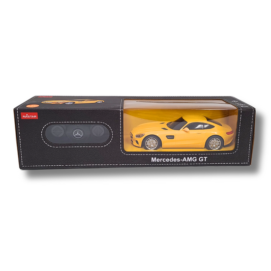 Rastar 1:24 Scale Mercedes-Benz AMG GT RC Car – Officially Licensed Remote Control Vehicle (Yellow/Red)