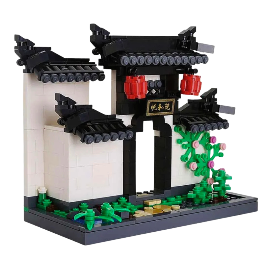 WANGE 3313 Courtyard of Hui-Style Architecture – 447-Piece Display Brick Set