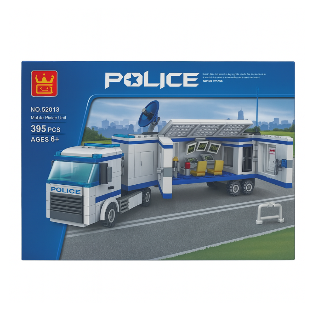 WANGE 52013 Mobile Command Unit – 395‑Piece Police Brick Set