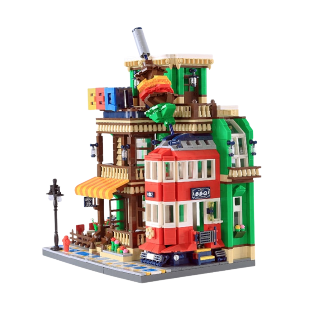 WANGE 6313 BBQ Restaurant – 1,922‑Piece Modular Architecture Set