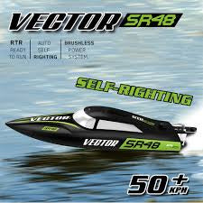 Vector SR48 Brushless RC Race Boat – 50 km/h High-Speed RTR with 3S LiPo & Self-Righting Hull