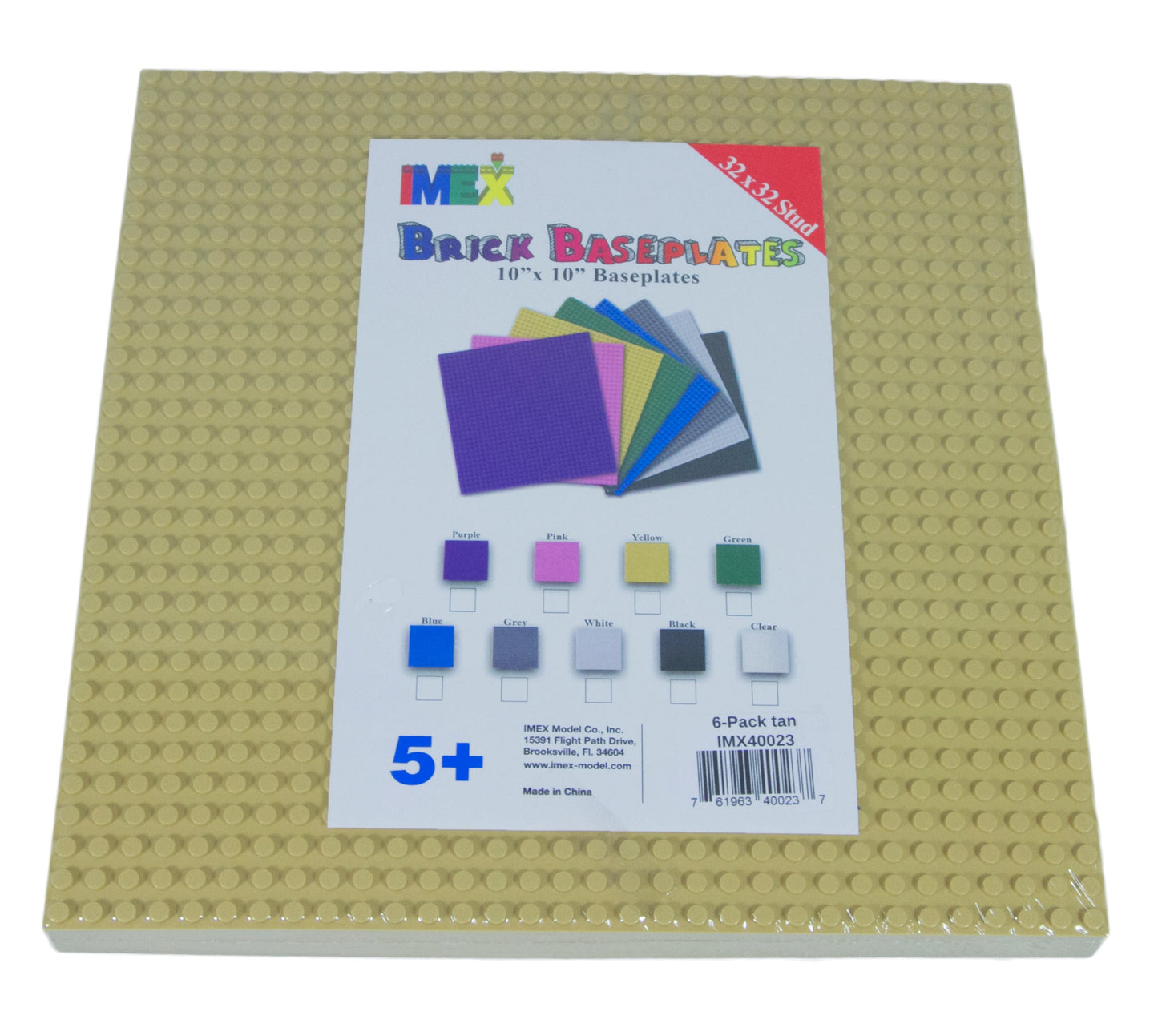 32x32 Stud Baseplate 4 Pack (Sand)