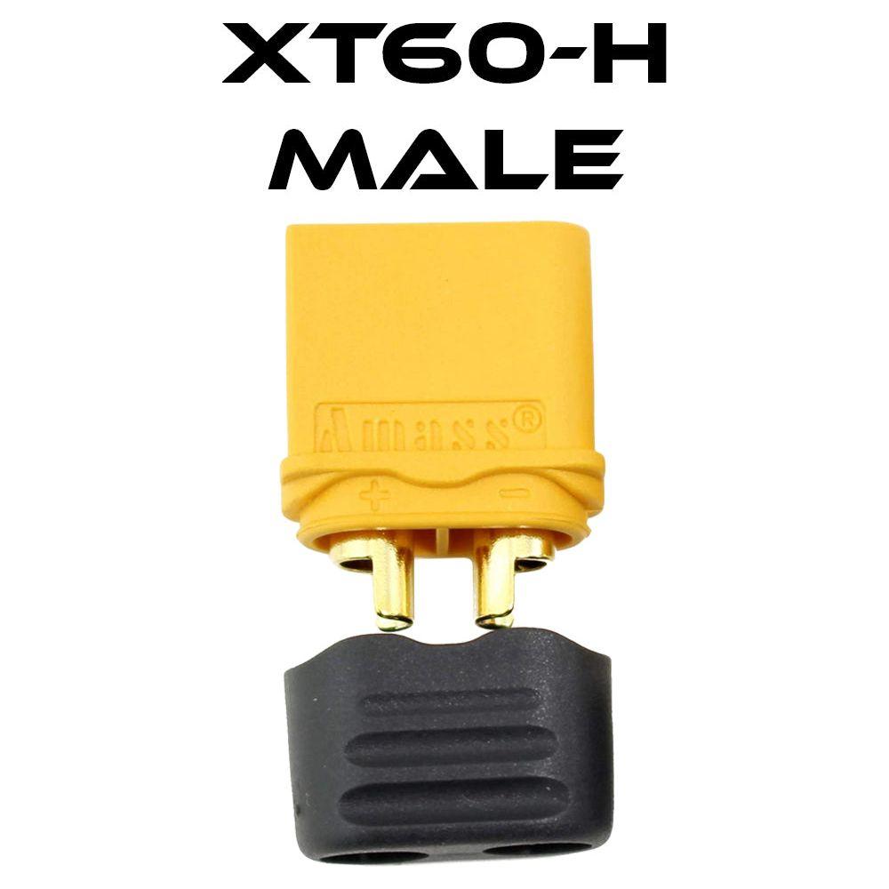 XT60H Male Plugs w/ Caps (1/2/4/25pk)