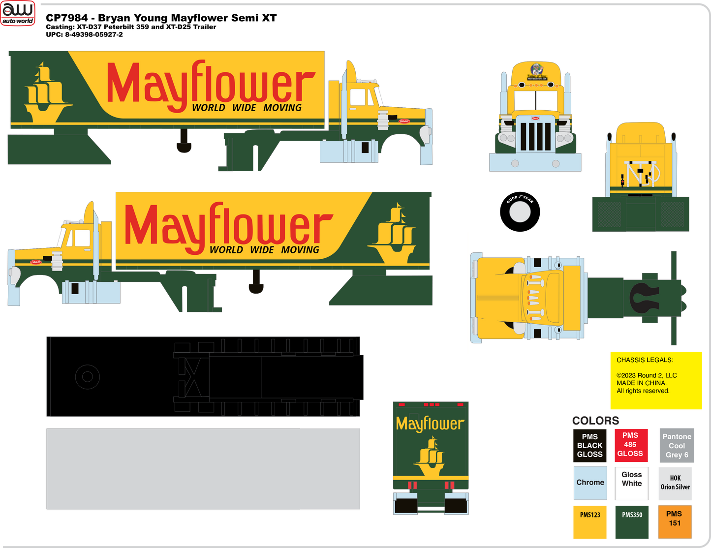 Mayflower Semi Peterbilt 359 Trailer | CP7984 | Auto World